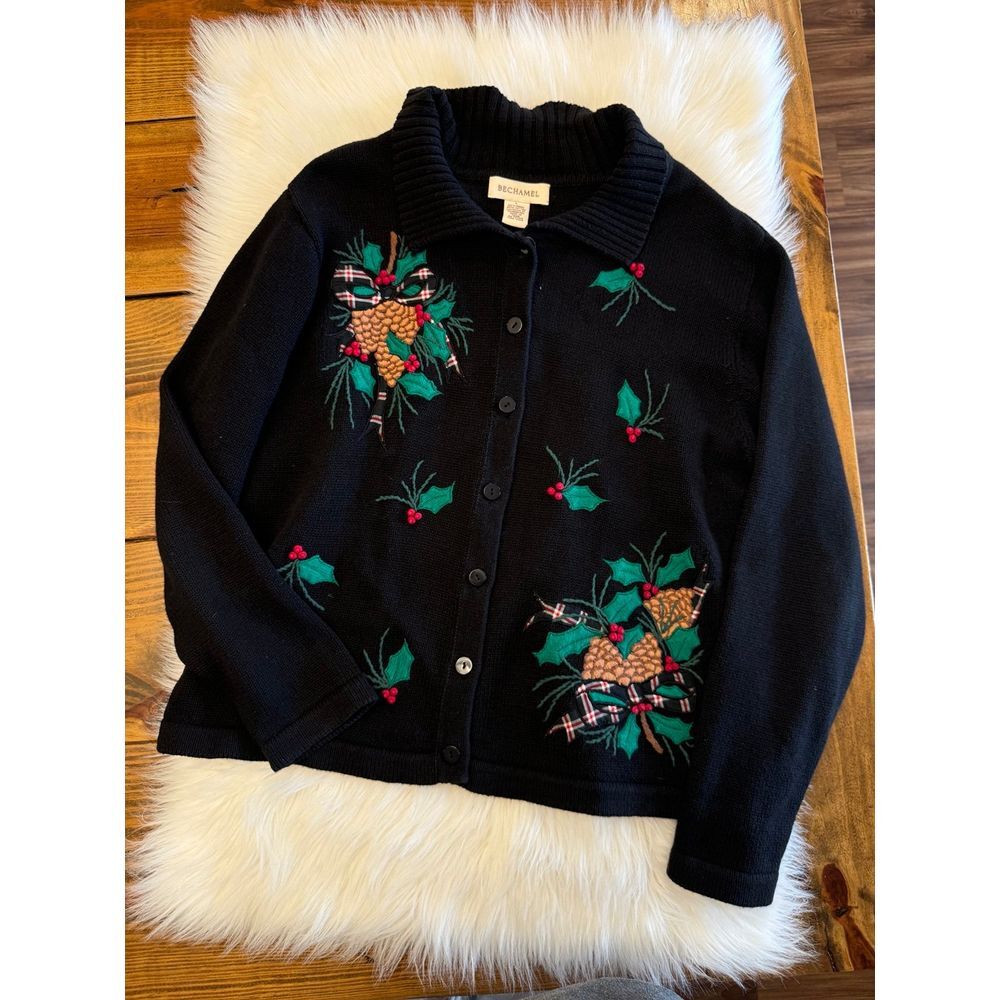 Vintage Bechamel Large knit cardigan EUC